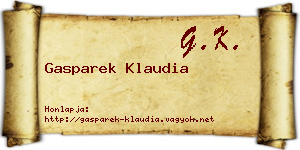 Gasparek Klaudia névjegykártya
