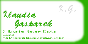 klaudia gasparek business card